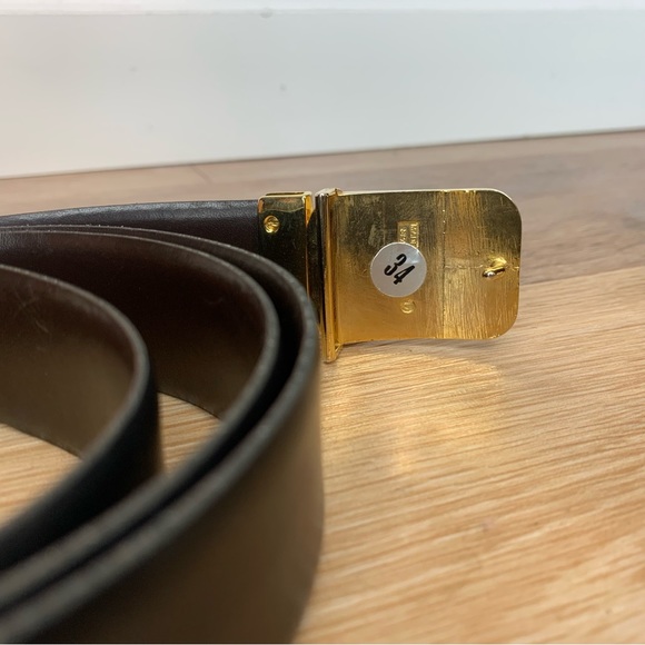 Christian Dior Vintage Size 34 Black Leather Belt - Picture 3 of 6